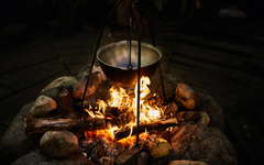 Kettle over a fire