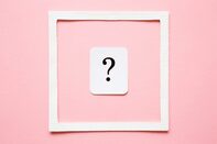 picture of pink background and a question mark