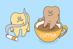Dental Cartoon of Stained Teeth